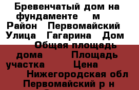  Бревенчатый дом на фундаменте 50 м 2  › Район ­ Первомайский › Улица ­ Гагарина › Дом ­ 6 › Общая площадь дома ­ 50 › Площадь участка ­ 15 › Цена ­ 1 200 000 - Нижегородская обл., Первомайский р-н, Сатис пгт Недвижимость » Дома, коттеджи, дачи продажа   . Нижегородская обл.